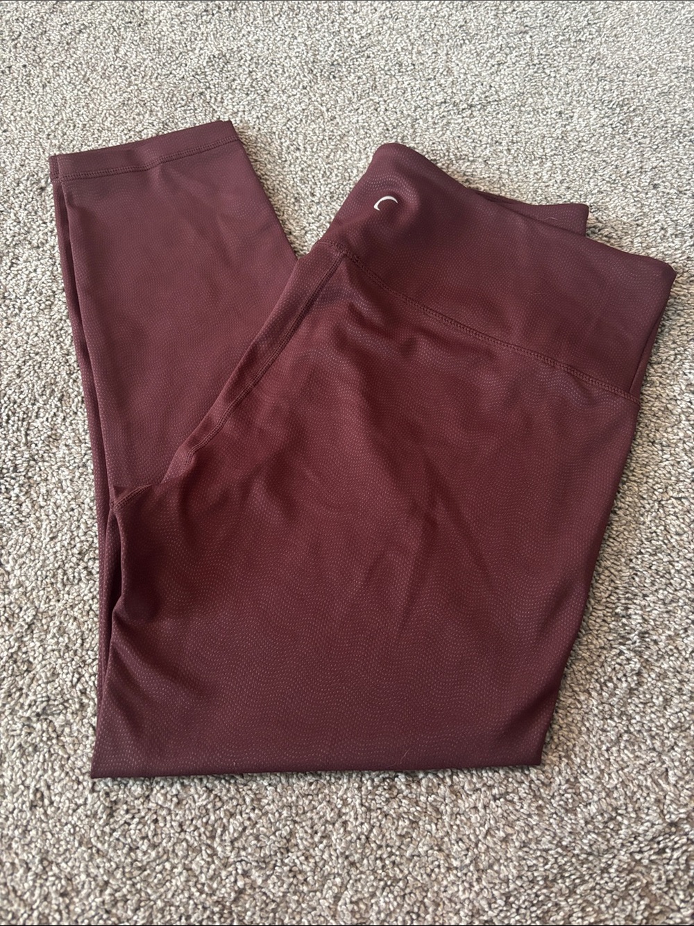 High-Waist Wine Burgundy Leggings - Women